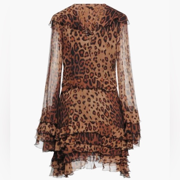 Etro brown leopard ruffle mini skirt NEW - Picture 4 of 5